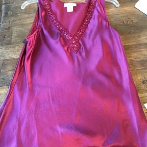 Zariah silk tank top in fuscia